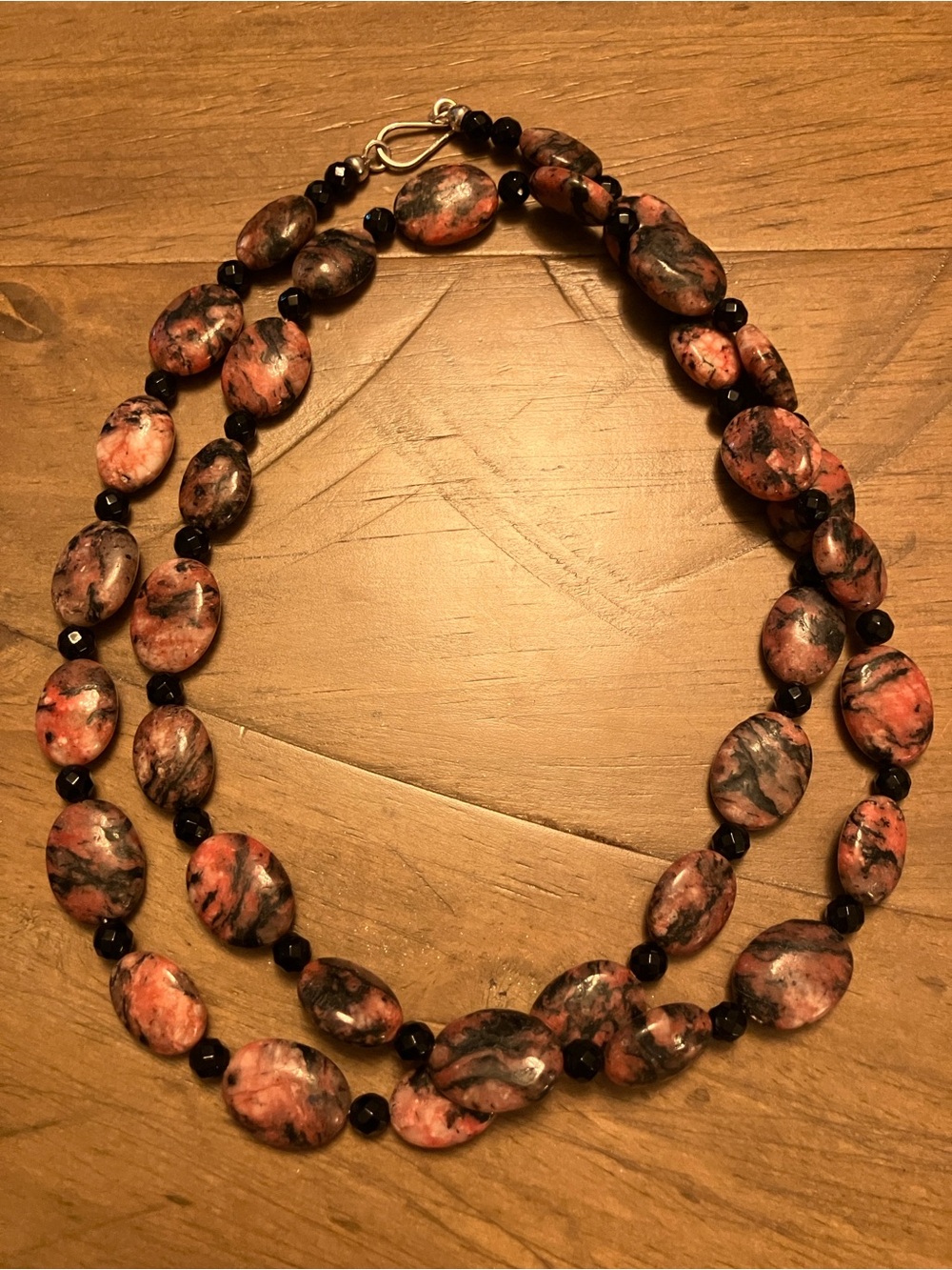 Jay King - Mine Finds-35” Long  Stone Beaded Necklace &Sterling Signed